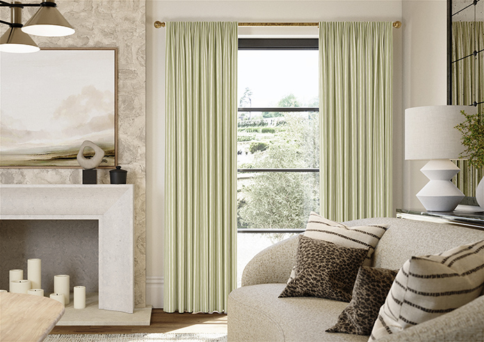 Vintage Stripe, Sage - Made to Measure Curtains - Image 3